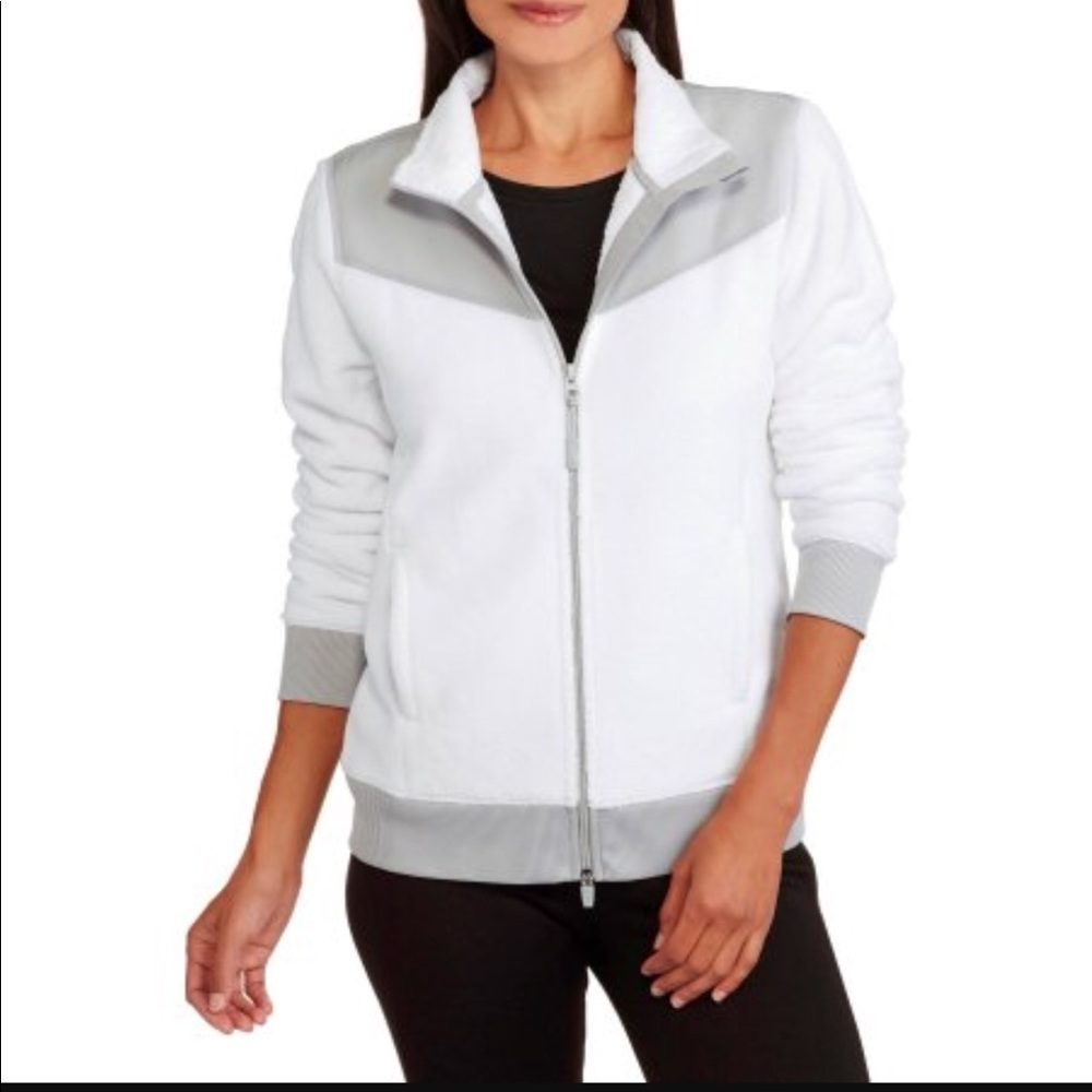 Danskin White Fleece Zip Jacket